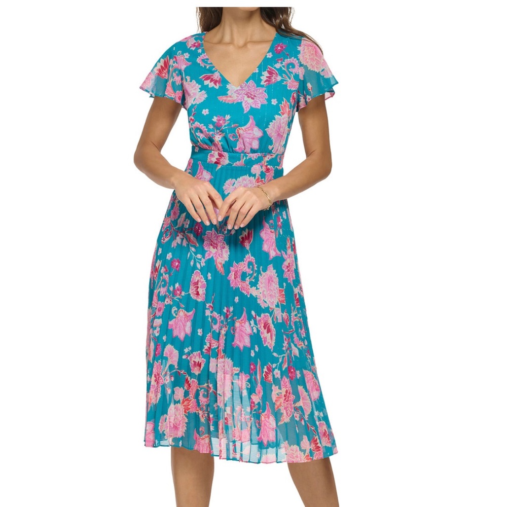 Kensie Floral Print midi dress